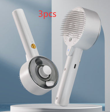 Pet Self Cleaning Steam Grooming Brush Hair Removal Tool