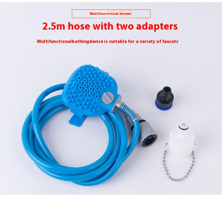 Pet Bathing Gloves With Silicone Nozzle Shower Brush Grooming Tool