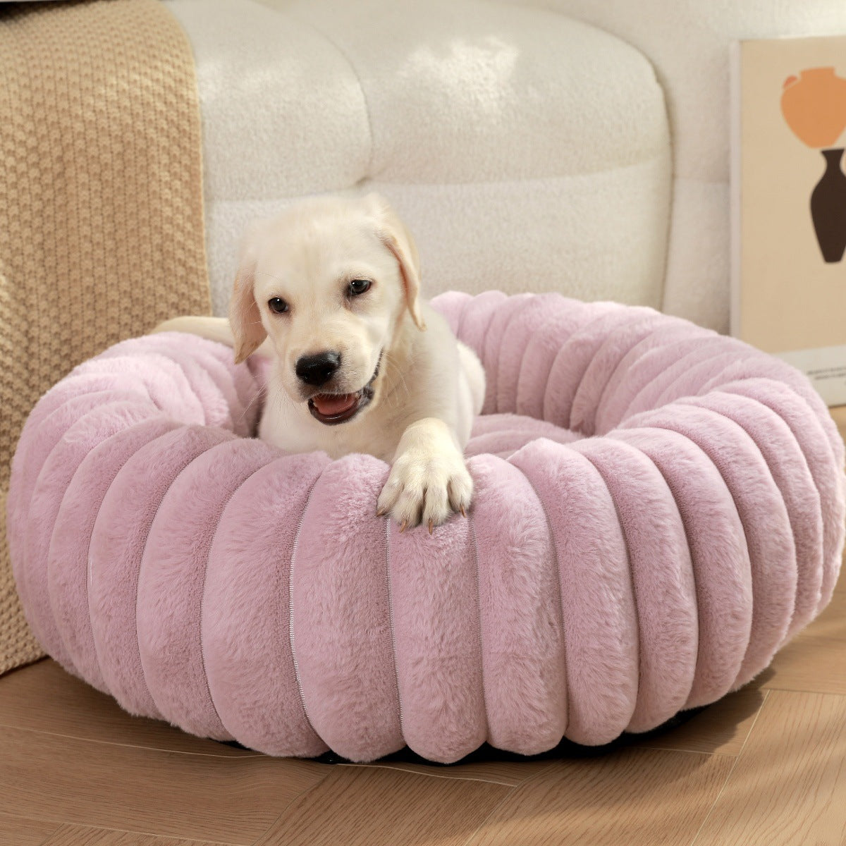 Plush Round Pet Winter Warm Sleeping Nest Kennel Mat
