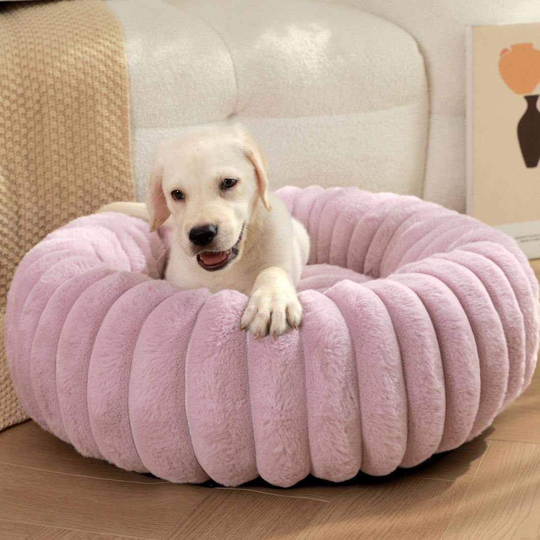 Plush Round Pet Winter Warm Sleeping Nest Kennel Mat