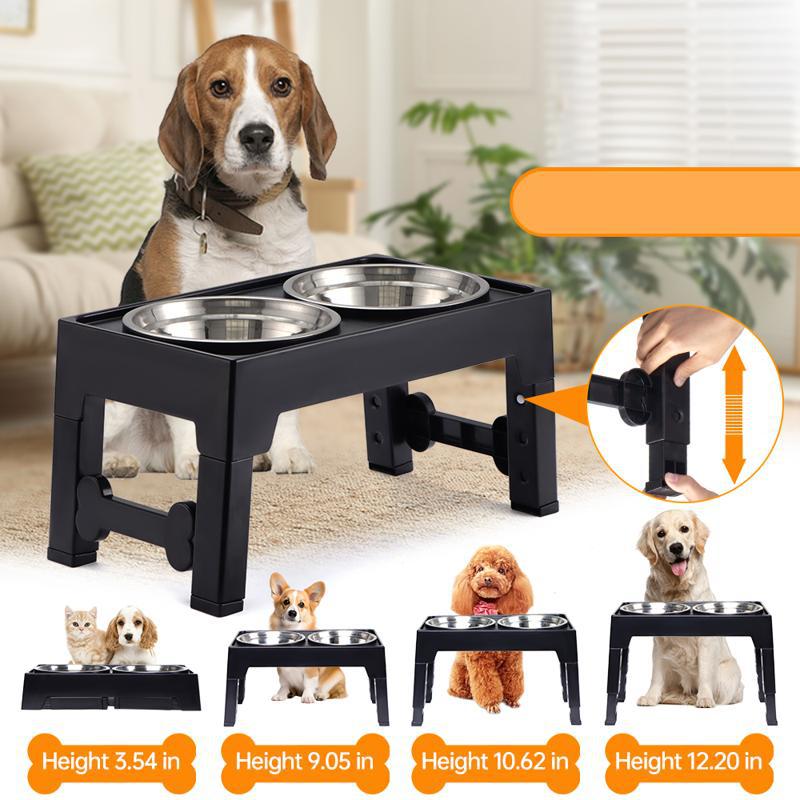 Elevated Pet Feeding Bowl With Neck Protection Design