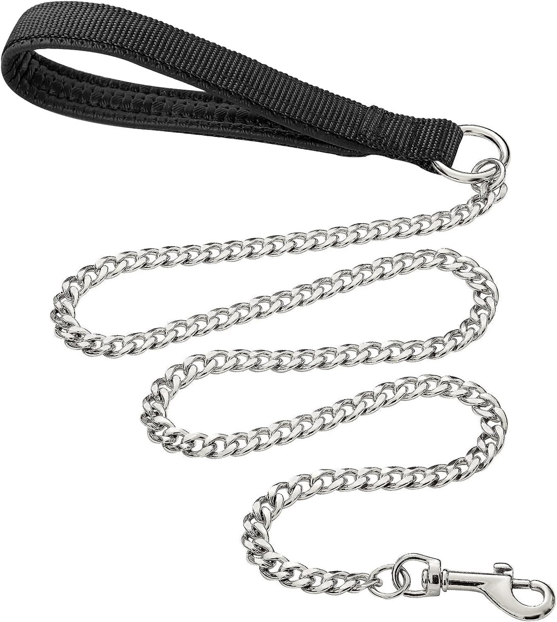 Heavy Duty Metal Chew Proof Pet Chain Leash With Padded Handle