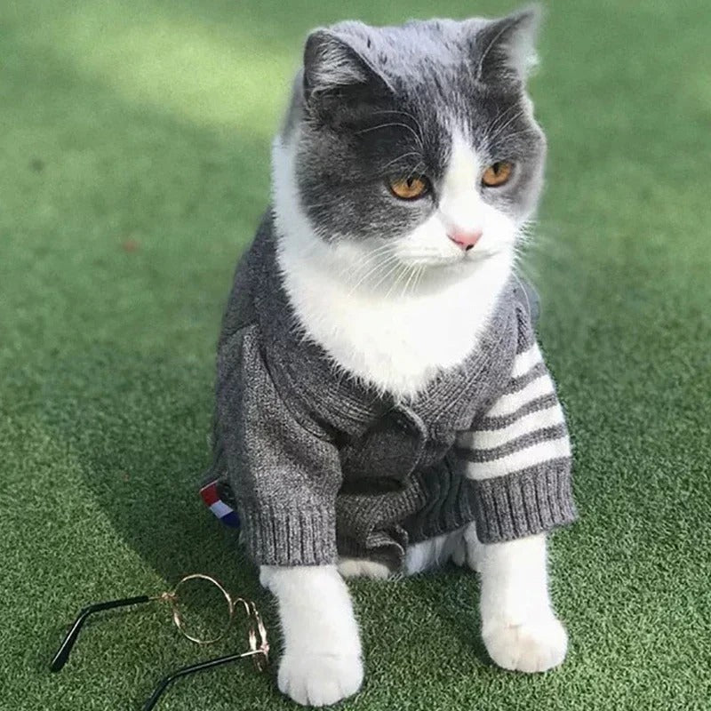 Pet Cardigan Sweater Warm Knit Clothing
