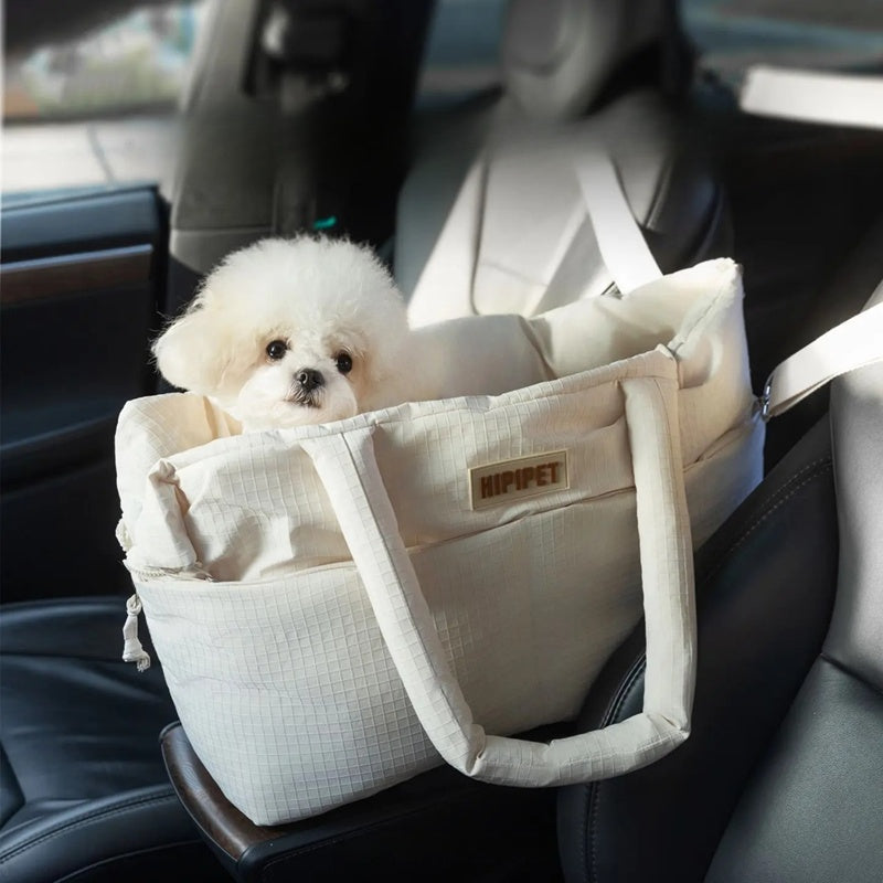 Pet Car Seat Carrier With Adjustable Safety Leash Portable Travel Seat