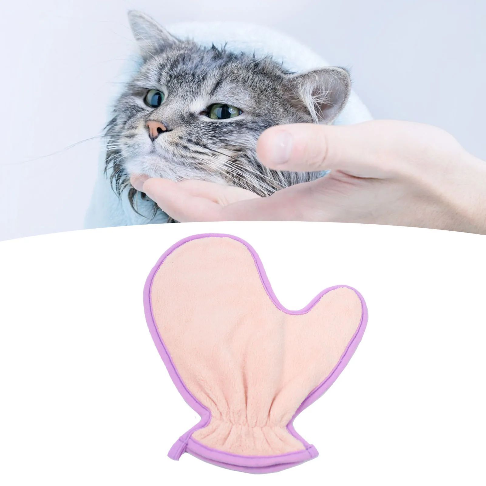 Pet Double Sided Absorbent Bath Towel Soft Cleaning Gloves