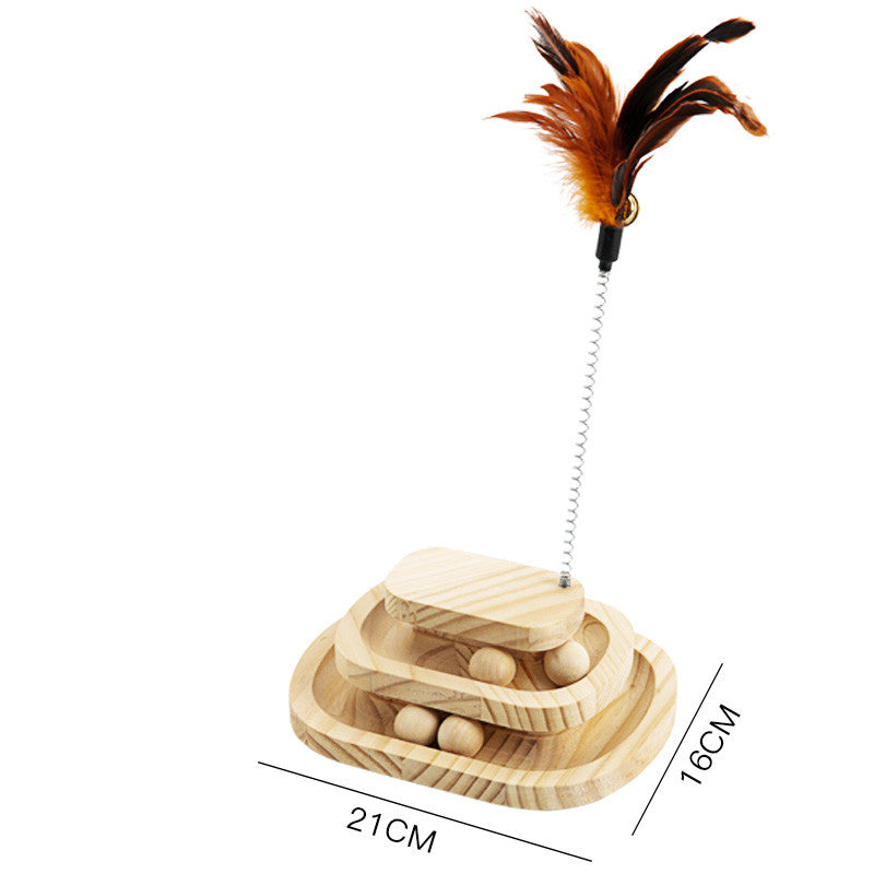 Pet Wooden Turntable Bite Resistant Interactive Toy