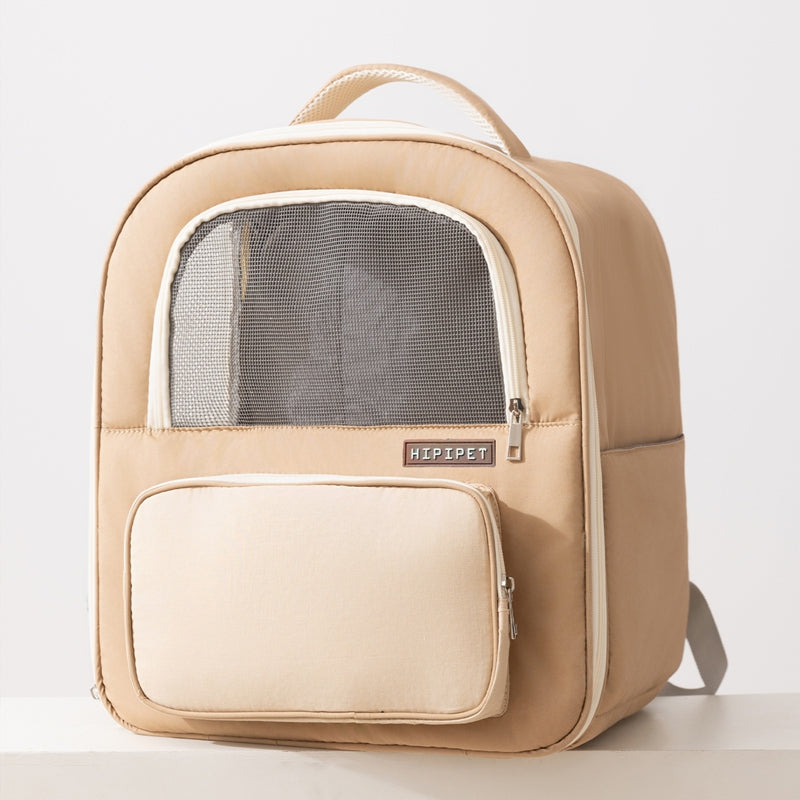 Pet Breathable Carrier Backpack With Mesh Window Travel Bag