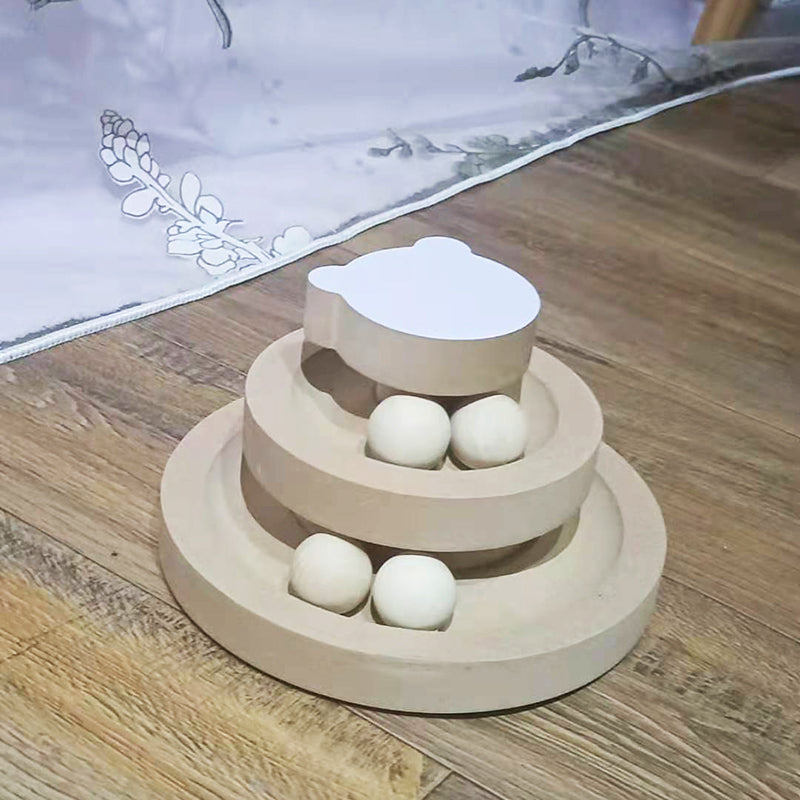 Pet Wooden Turntable Bite Resistant Interactive Toy