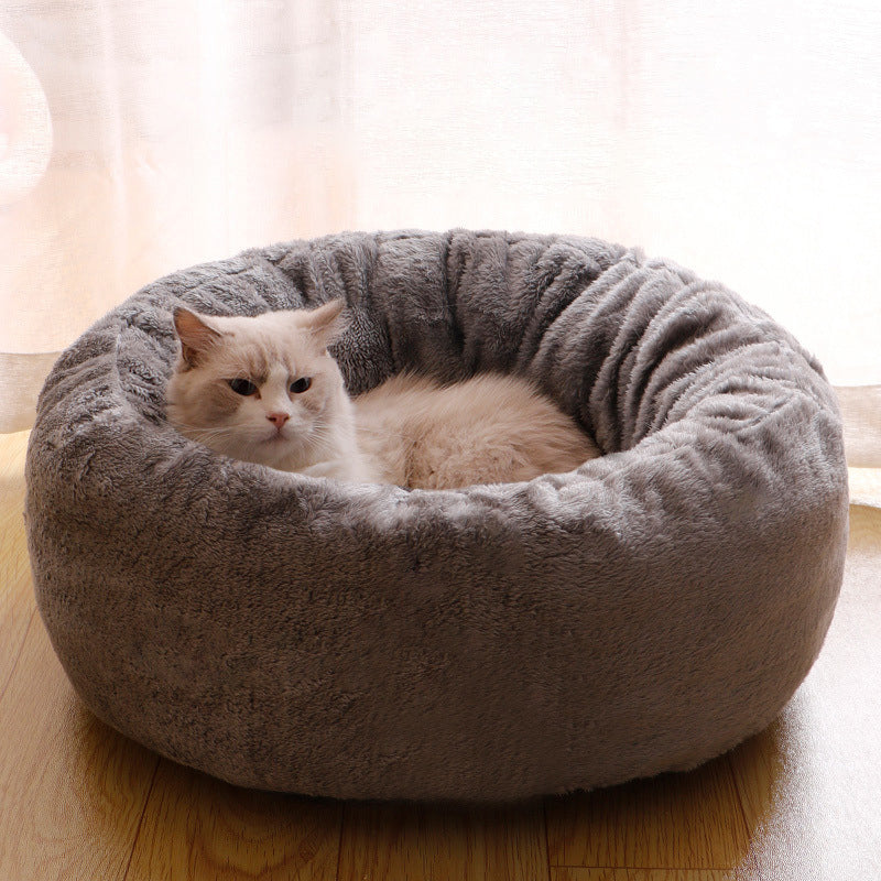Plush Donut Round Pet Winter Warm Bed Cushion Mat