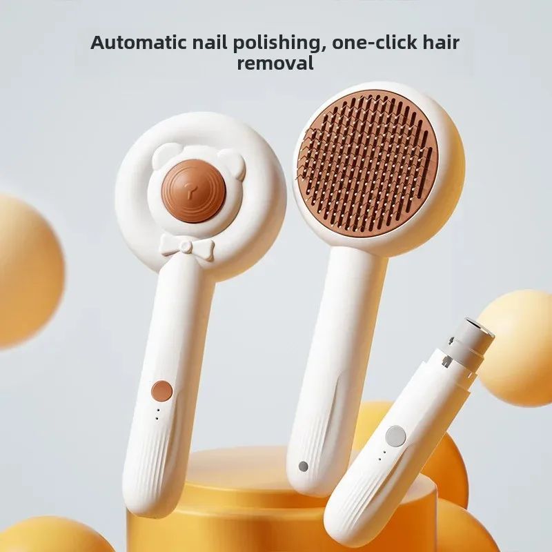 Pet Rechargeable Nail Trimmer Grooming Brush Cleaning Tool